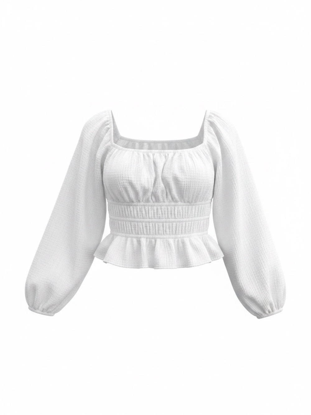 Wild Fable white cotton crop long sleeve top - Picture 1 of 4